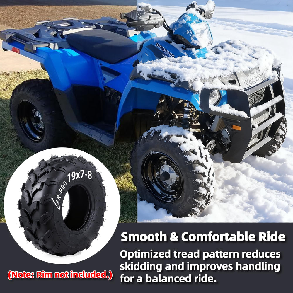 AR-PRO tire on ATV in trail setting, highlighting reliable performance outdoors
