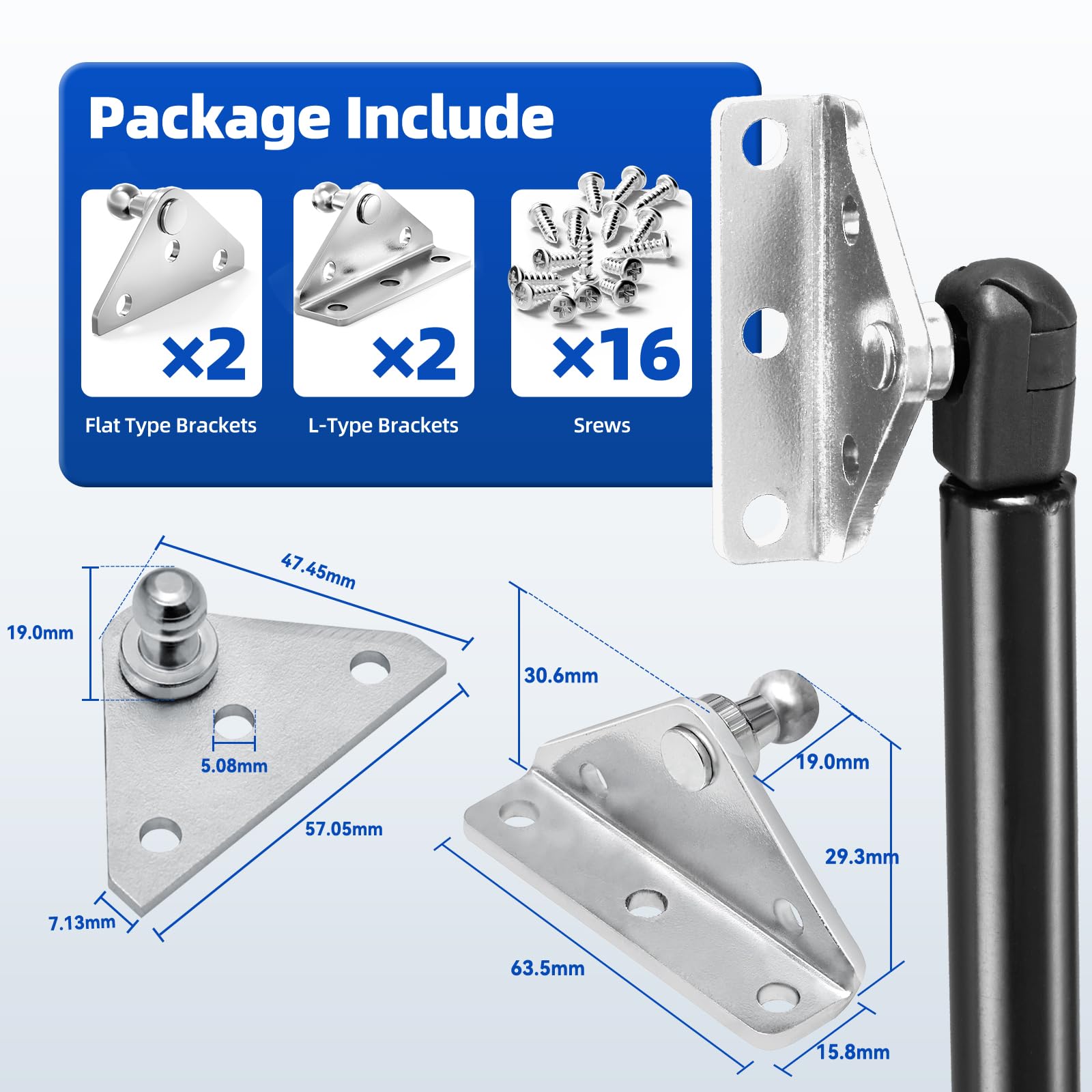 ARANA close-up of angled bracket galvanized finish highlighting corrosion resistance