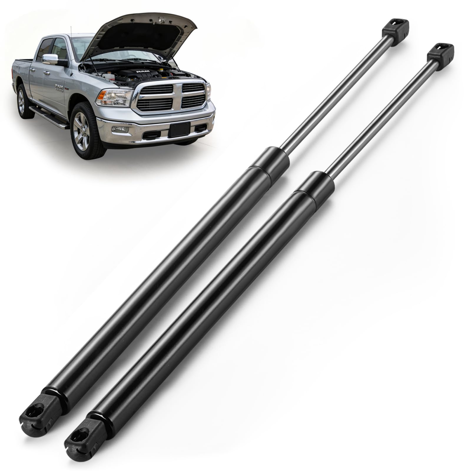 ARANA front view of packaged hood struts showing OEM-fit benefits