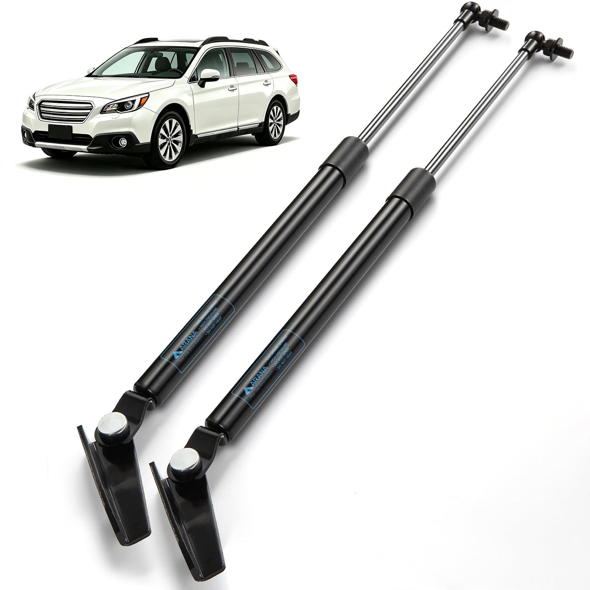 ARANA rear hatch struts front view showing full length and finish, confirming correct fit