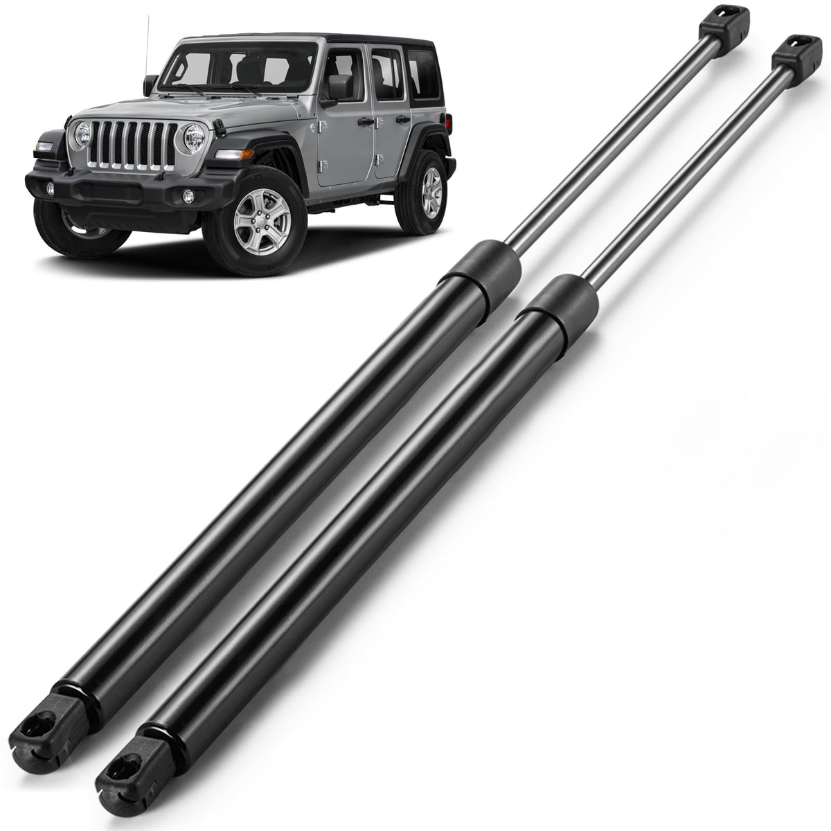 ARANA rear window struts front view showing fit and strength benefit