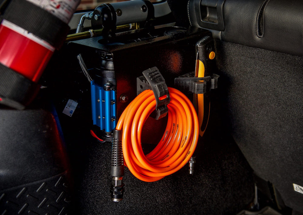 ARB hose connected to vehicle compressor showing dependable workflow