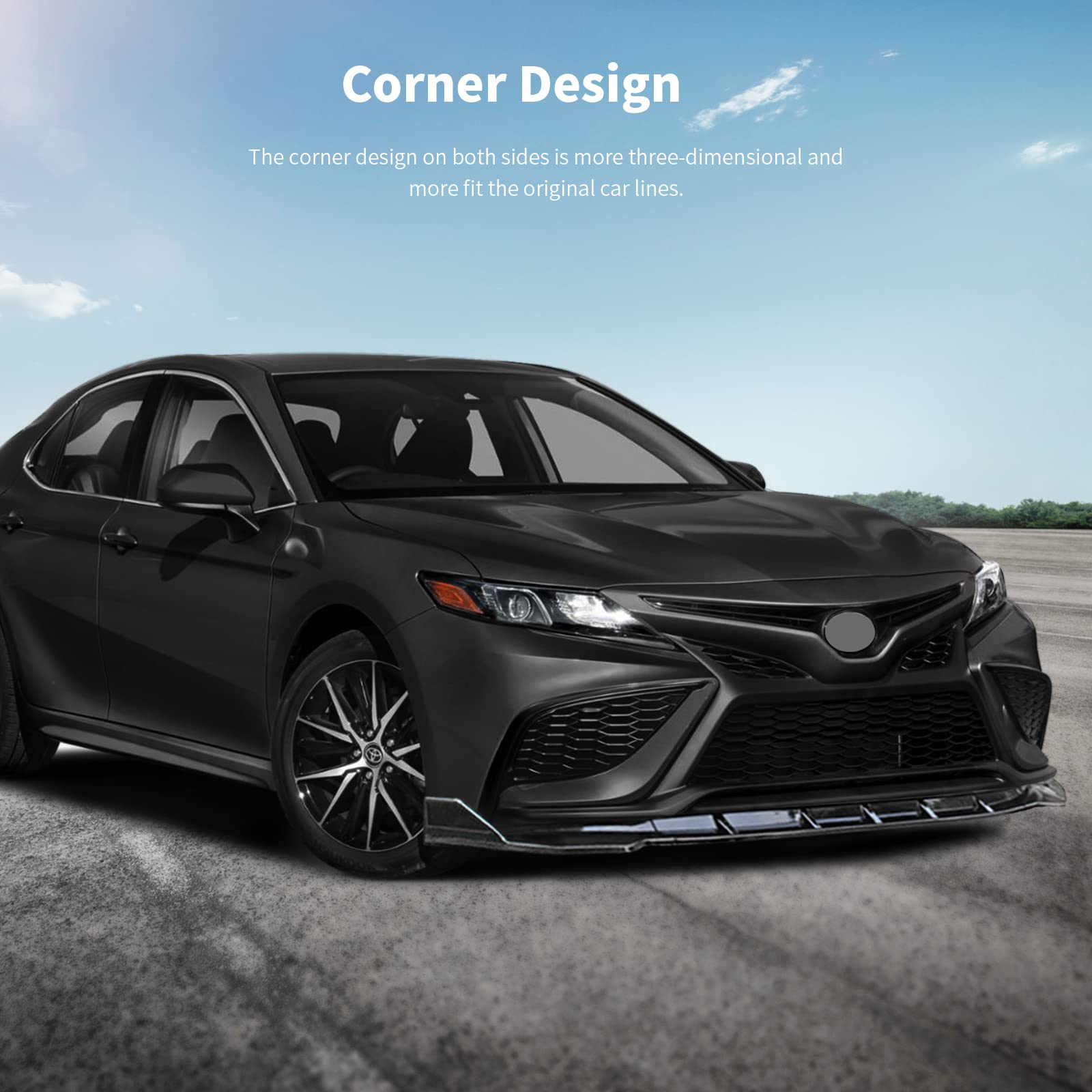Archaic lip installed on Toyota Camry demonstrating fit and enhanced curb appeal