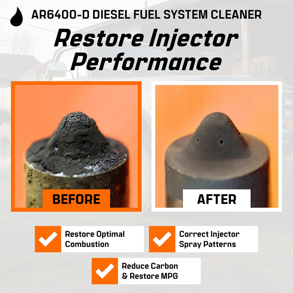 Archoil illustration of injectors being cleaned to restore spray patterns