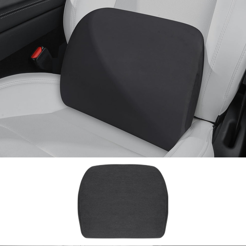 Arcoche front view of black lumbar pillow showing sleek fit and improved posture