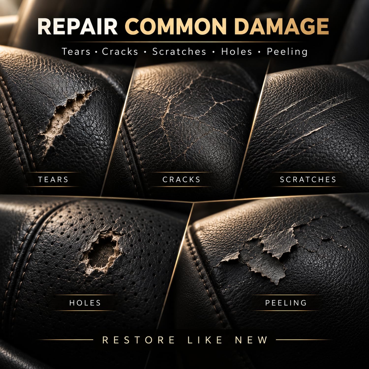 ARCSSAI before and after car seat repair restoring original appearance