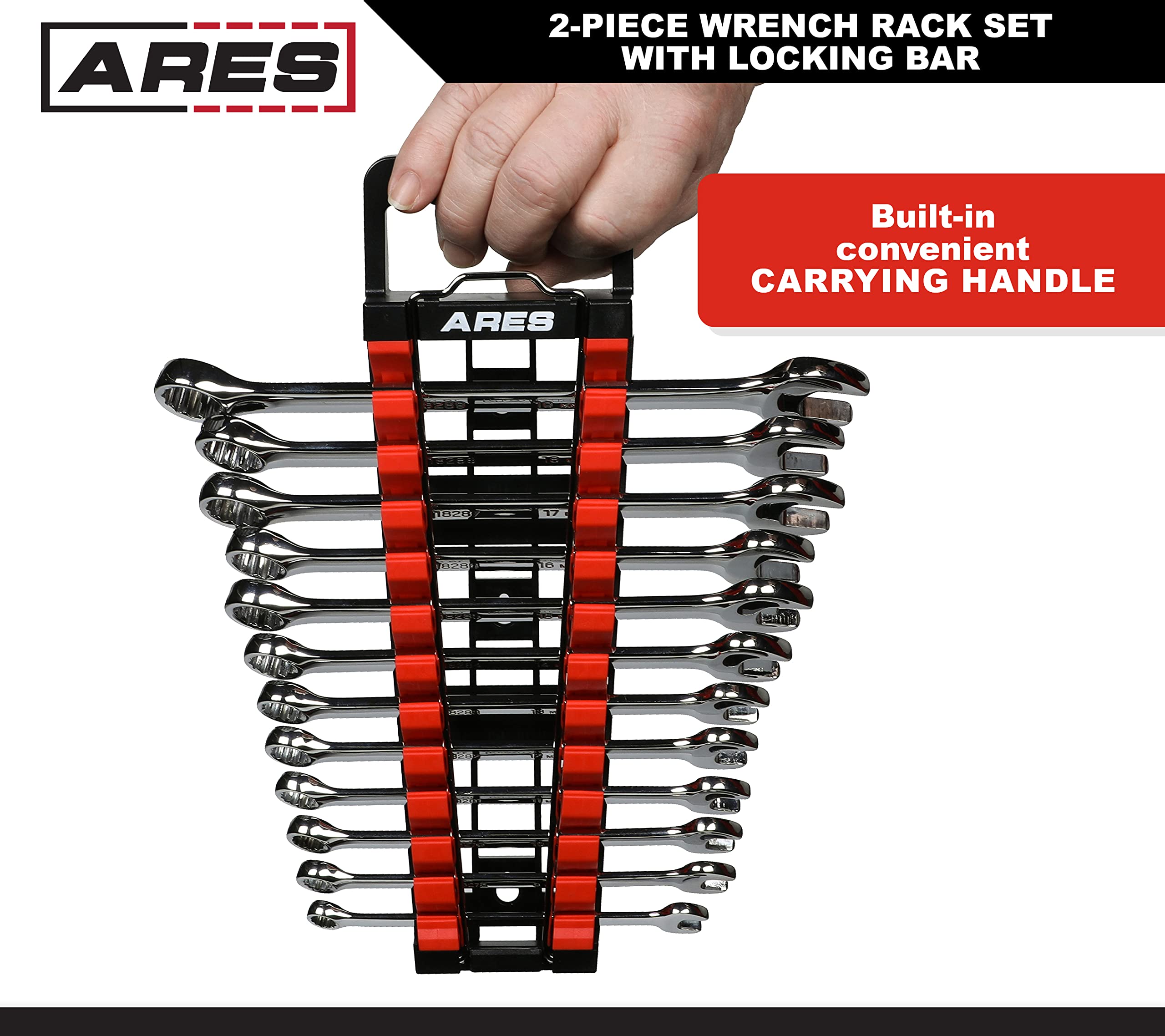 ARES metric rack loaded with wrenches enabling mixed-system coverage benefit