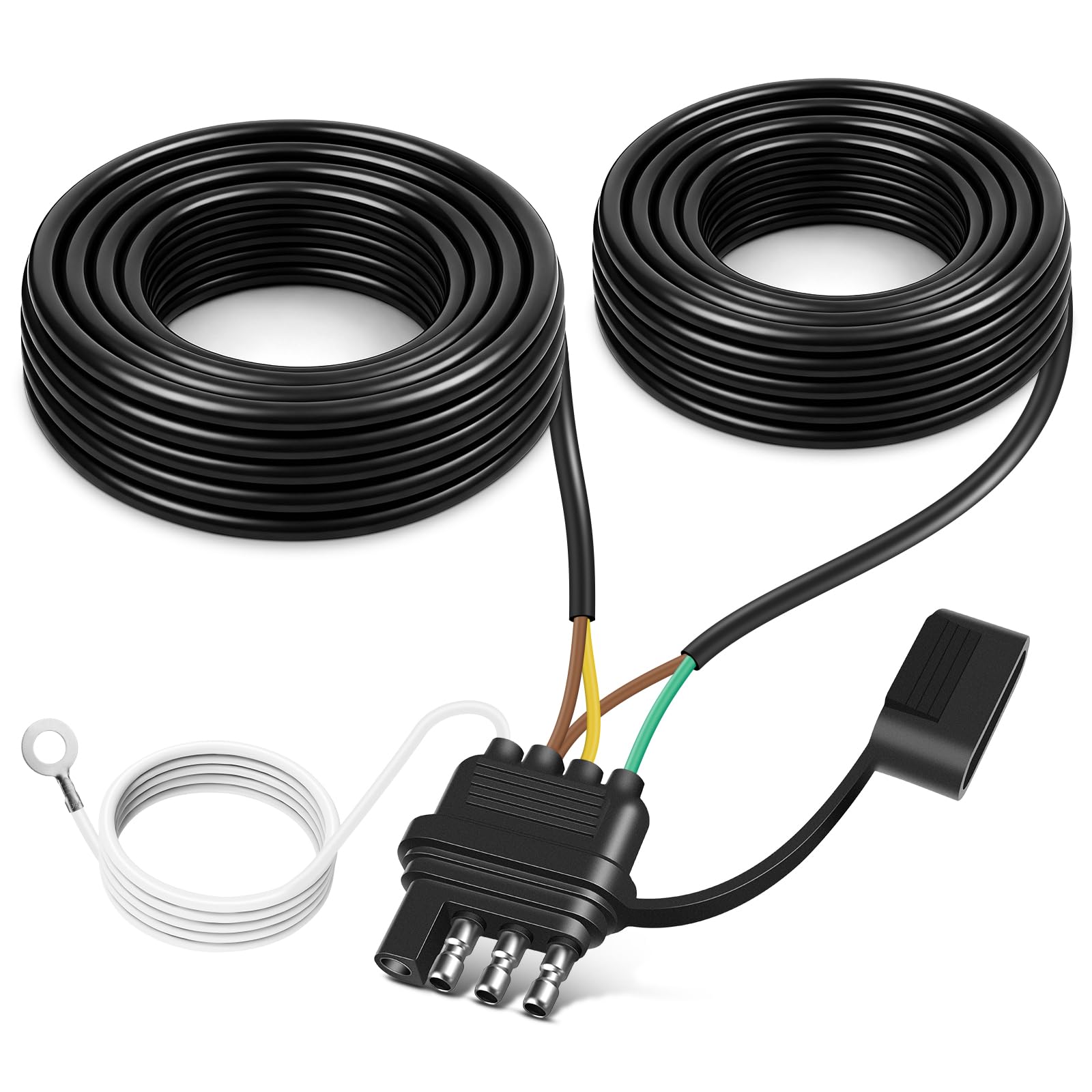 ARIMDOTUL front 4-way flat plug showing secure connector and easy hookup benefit