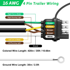 ARIMDOTUL short ground wire and terminal ready for chassis ground to ensure reliable grounding