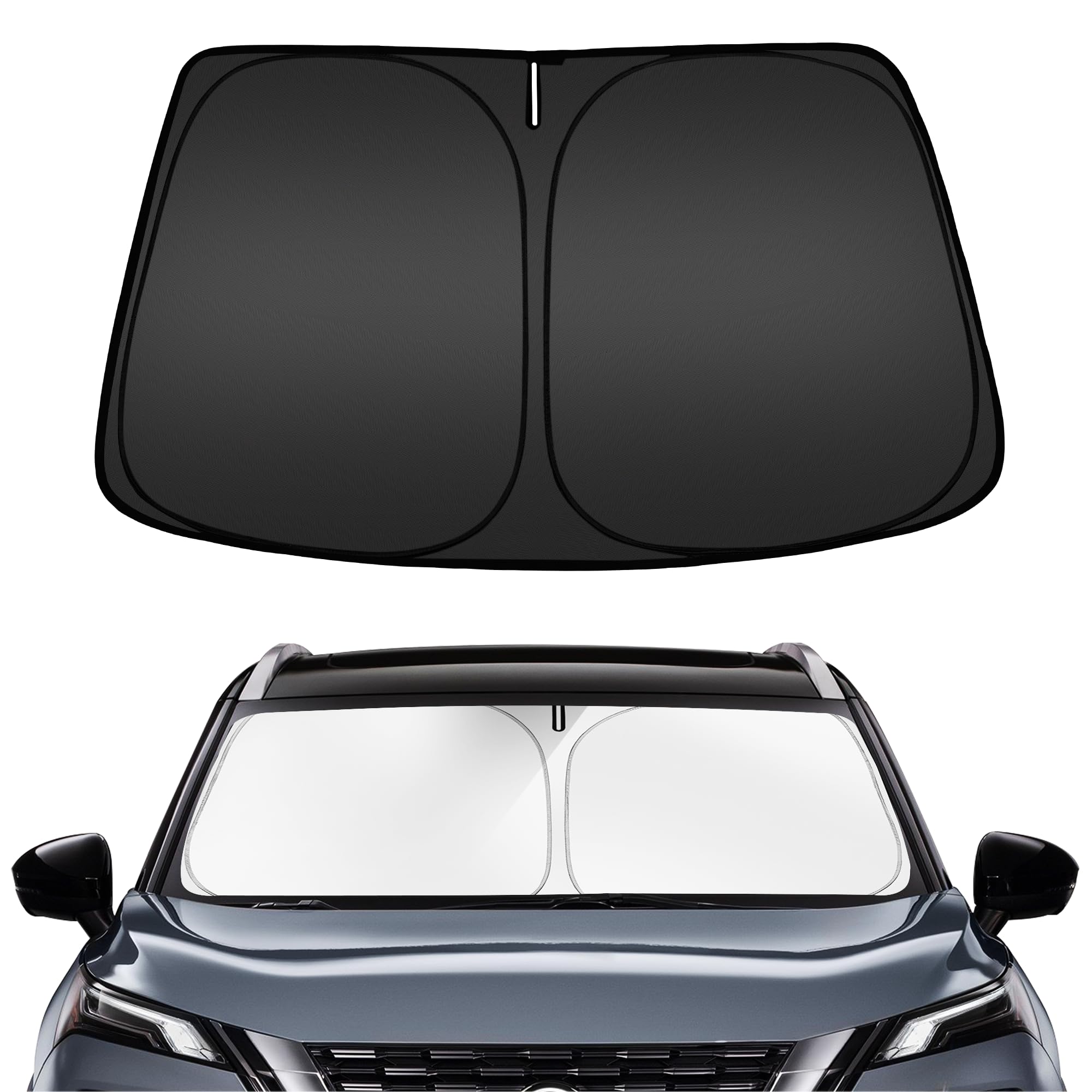 ARISMOTOR front packaging showing custom-fit shade protecting Rogue windshield