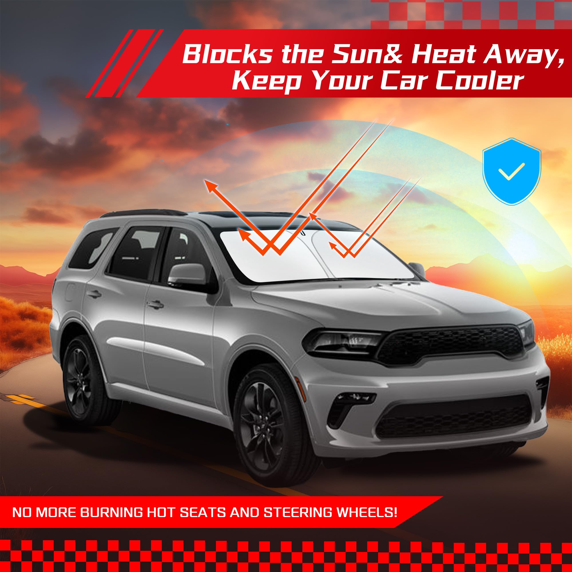 ARISMOTOR lifestyle shot with Durango parked providing sun protection