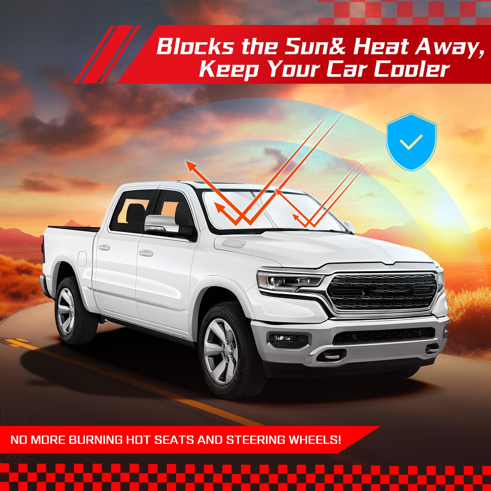 ARISMOTOR lifestyle shot of RAM 1500 parked in sun demonstrating interior protection