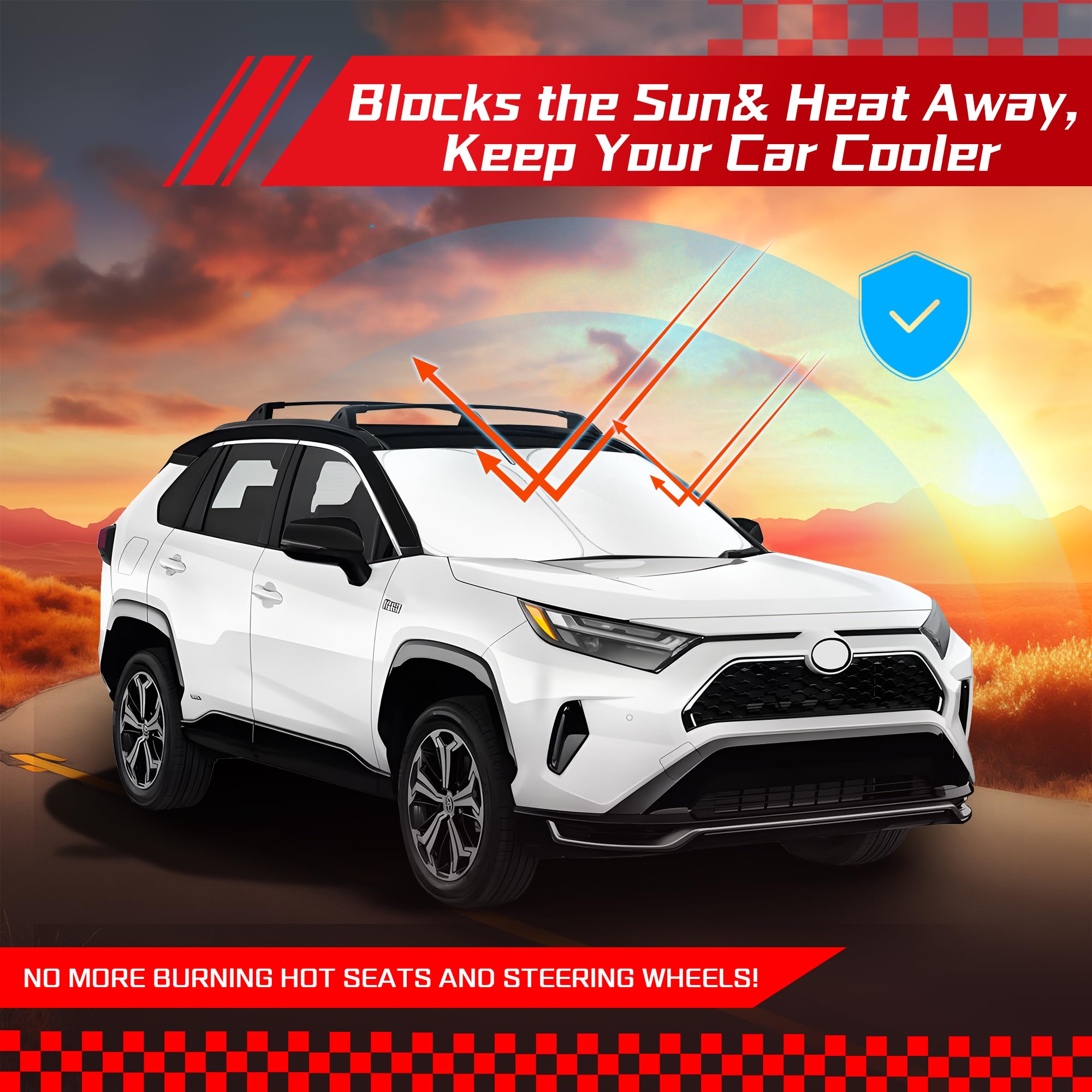 ARISMOTOR in parked RAV4 outdoors protecting interior from sun damage