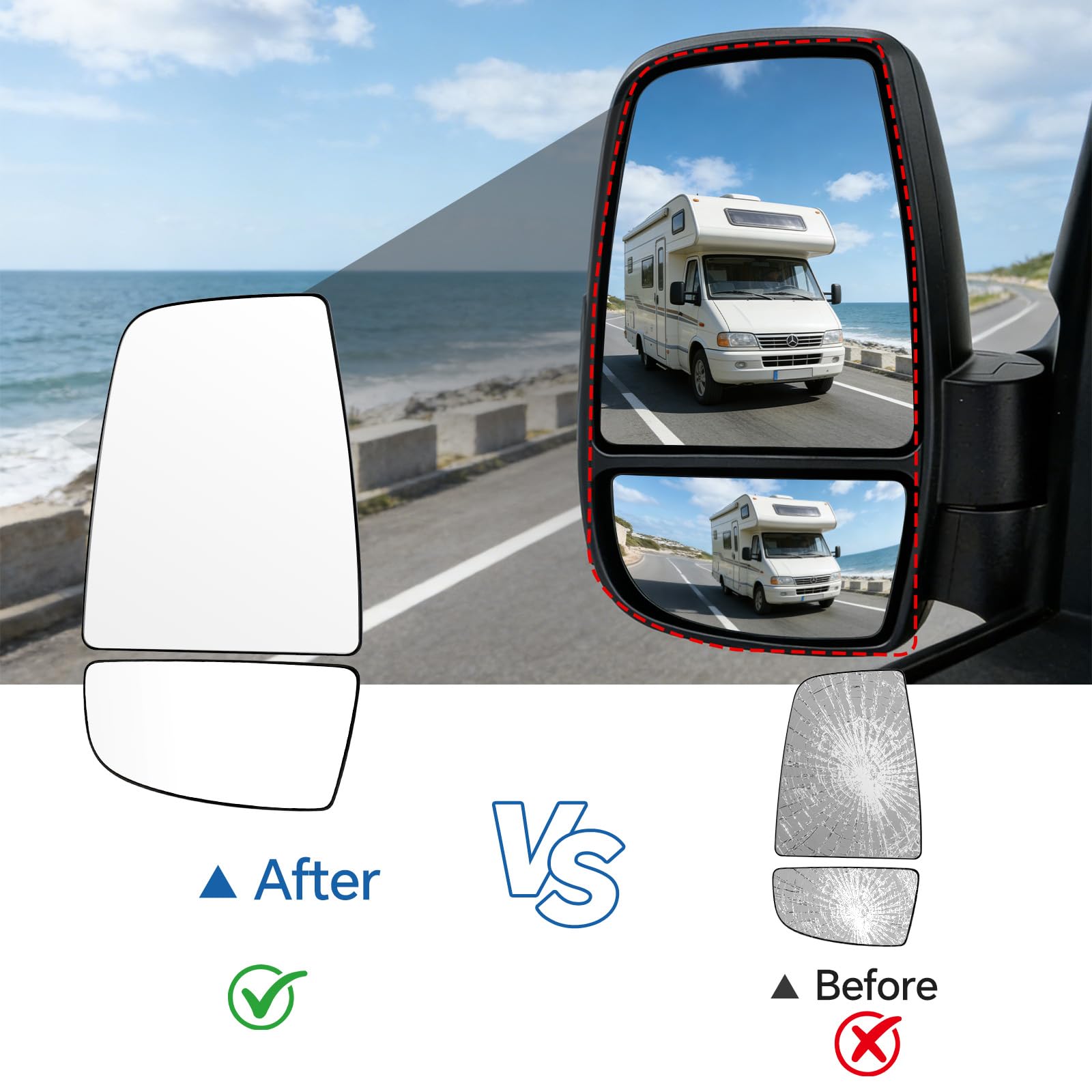 Aritoxy mirror in wet foggy conditions showing defogging performance