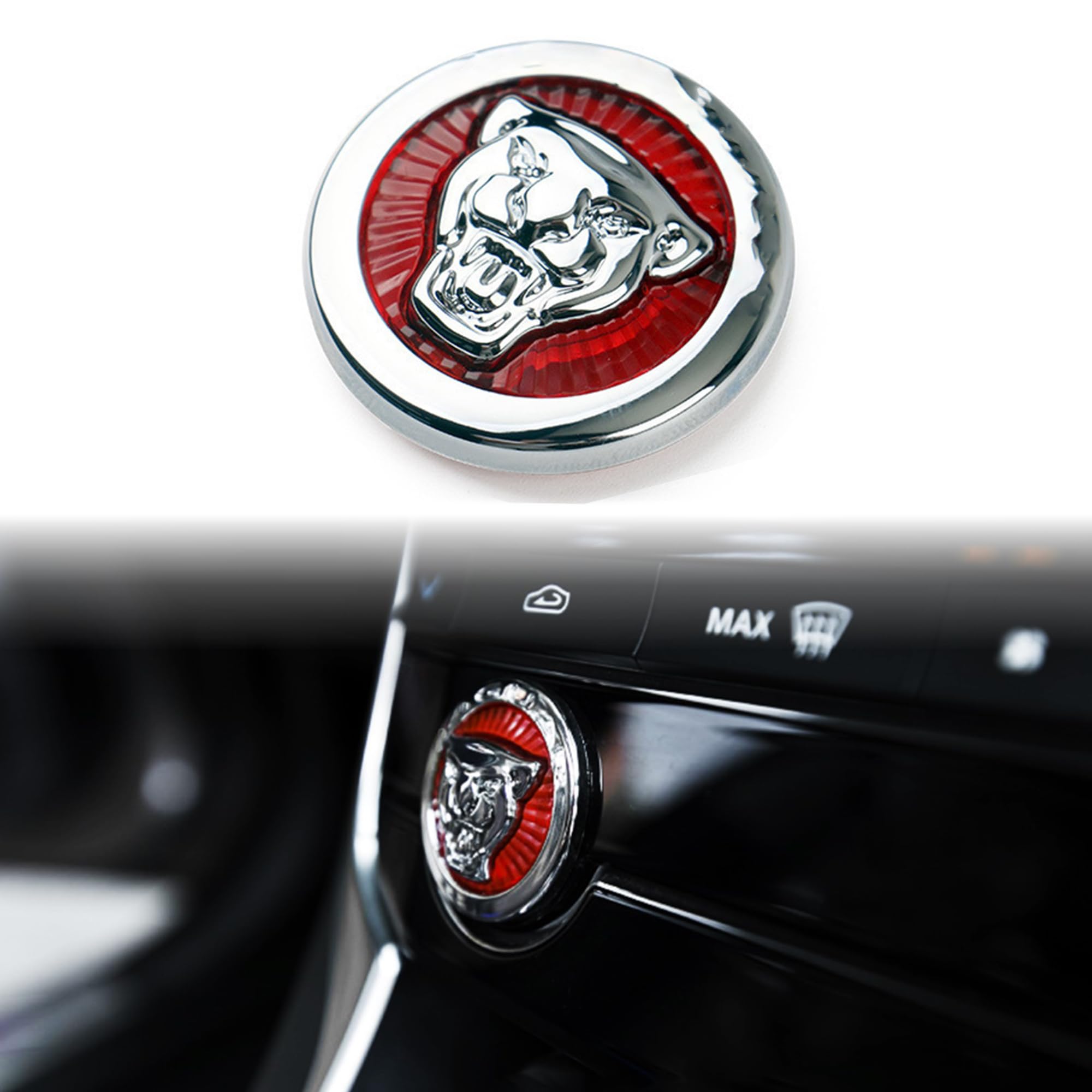 ARKOSKNIGHT red chrome cover front view showing glossy finish and sporty accent
