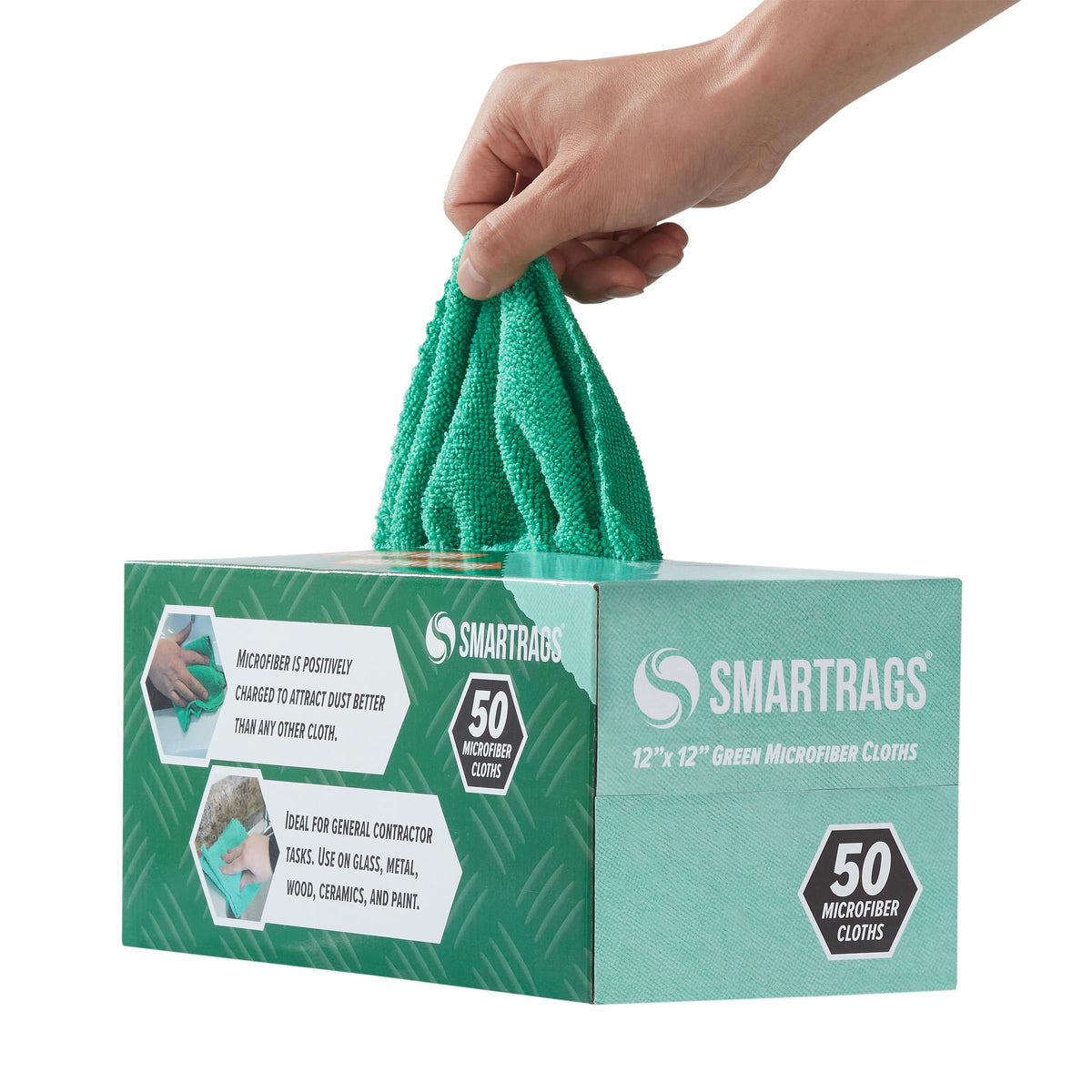 Arkwright Smart Rags front box showing pack of 50 and dispenser convenience