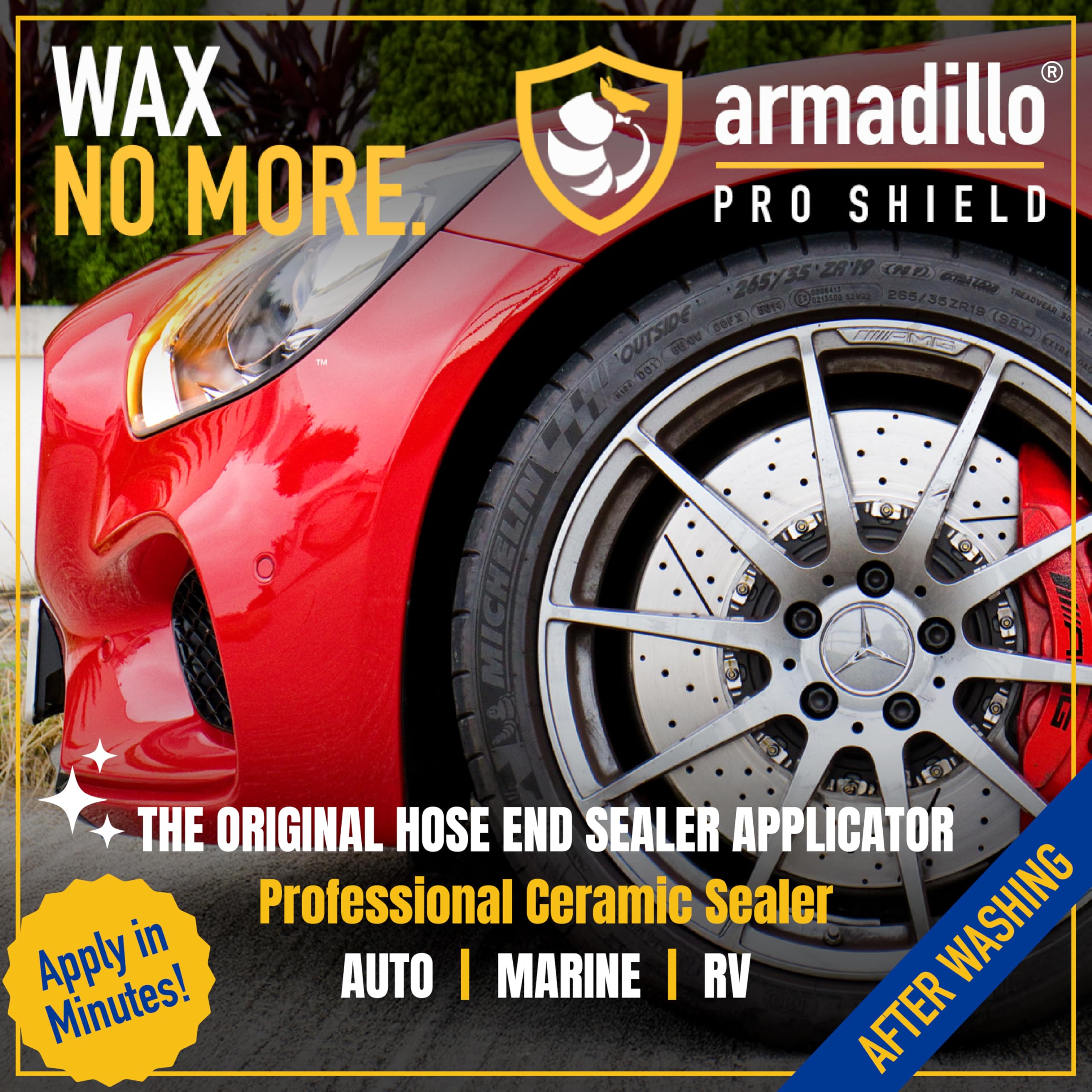 Armadillo Pro Shield on RV side panel showcasing smooth, glossy finish