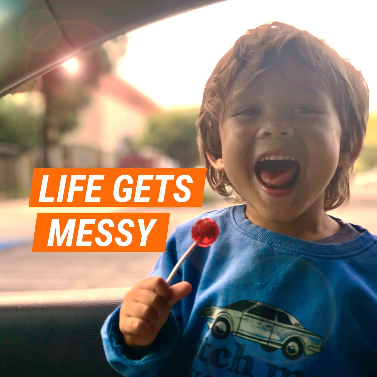 Armor All applied on dashboard showing restored shine benefit