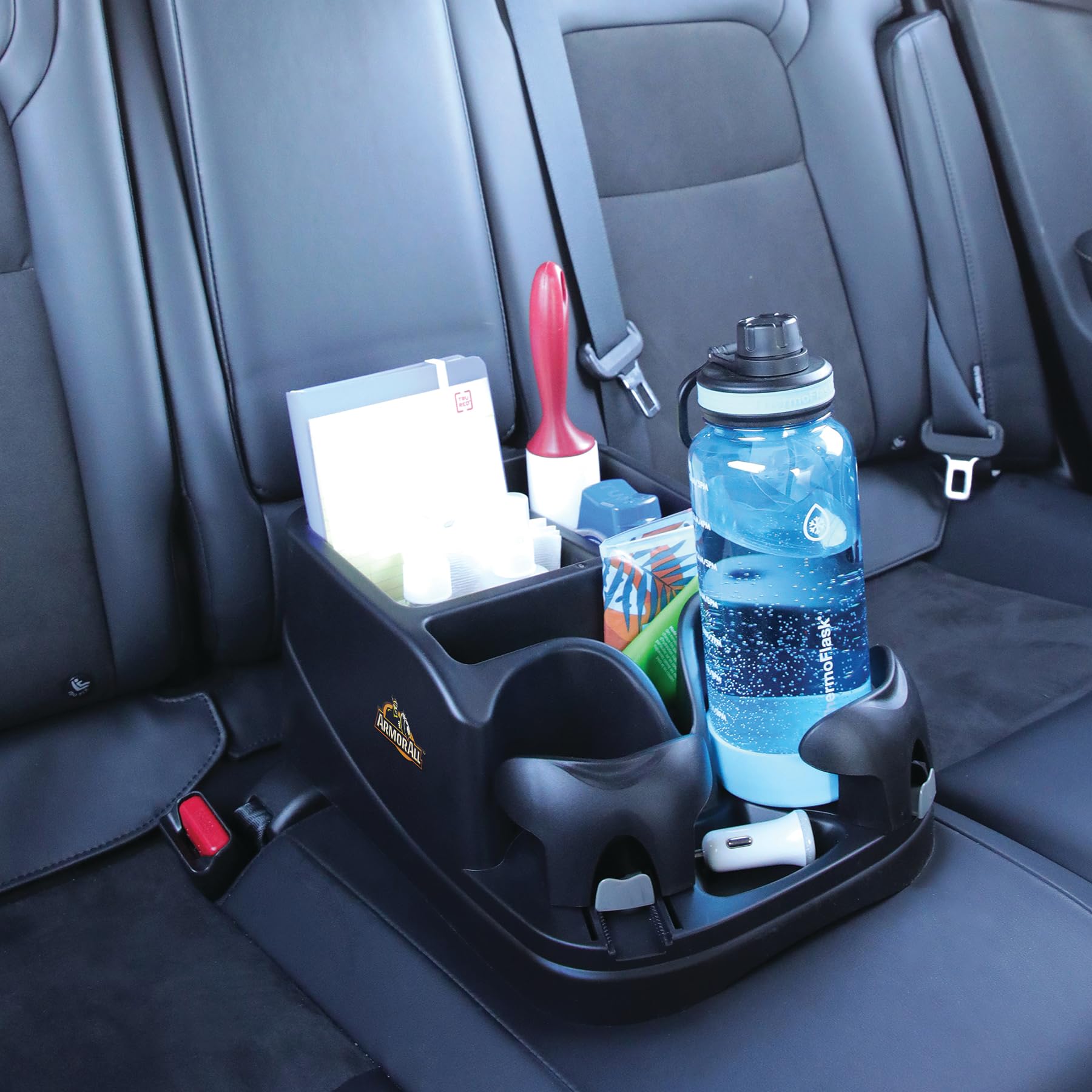 Armor All next to water bottle showing scale for correct sizing benefit