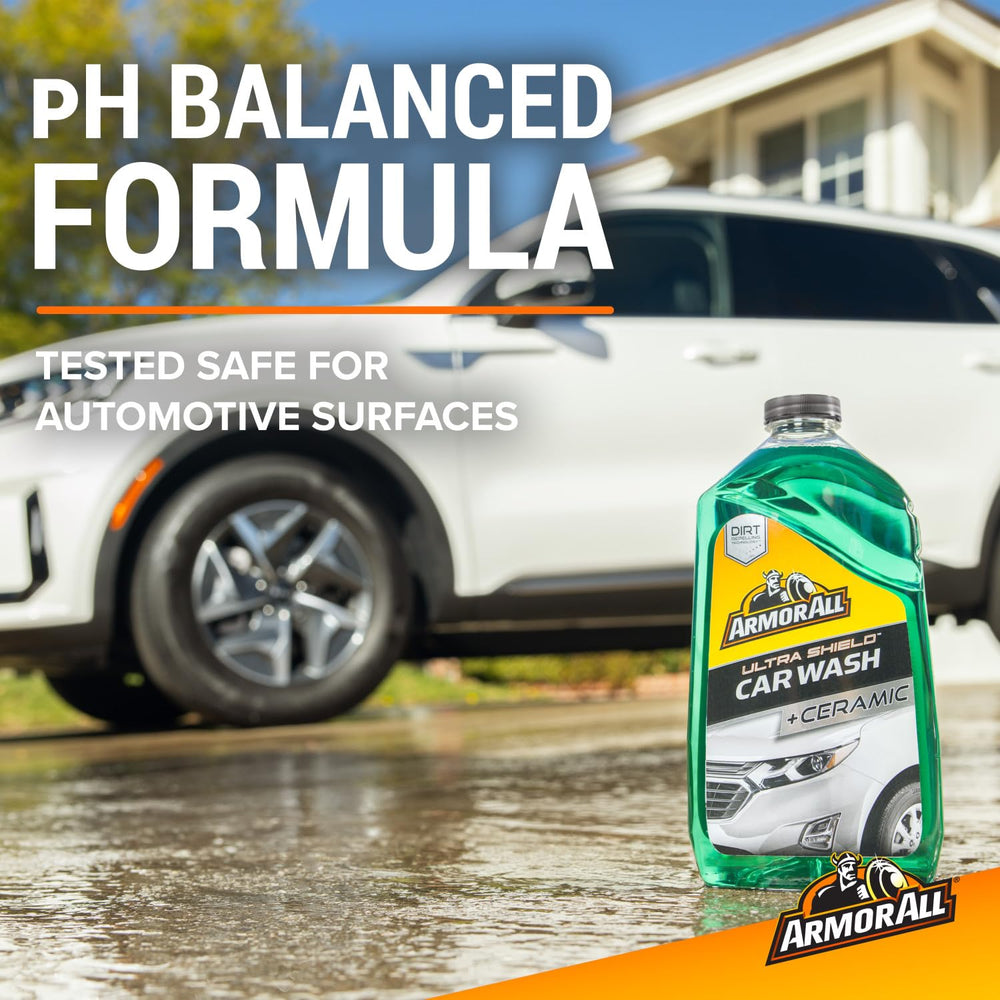 Armor All water beading on paint surface highlighting improved repellency and easier drying