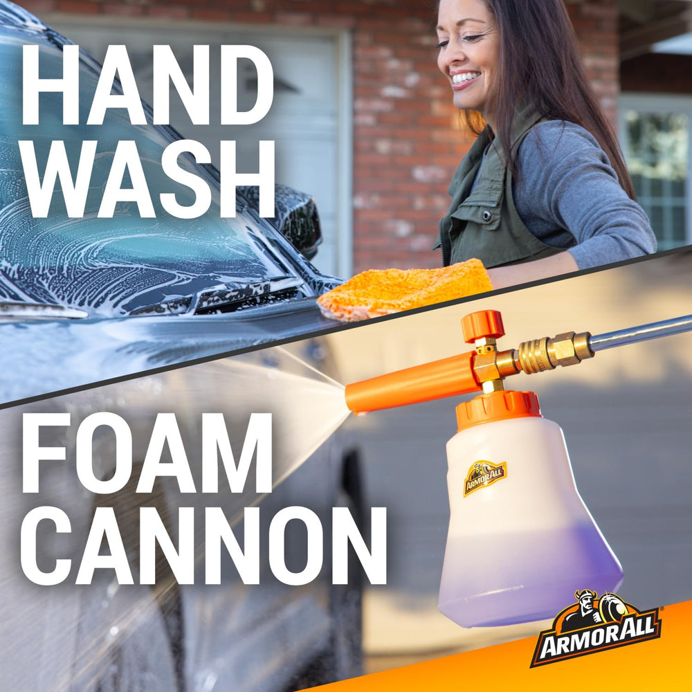 Armor All cleaning wheels and tires to remove grime and restore clean appearance
