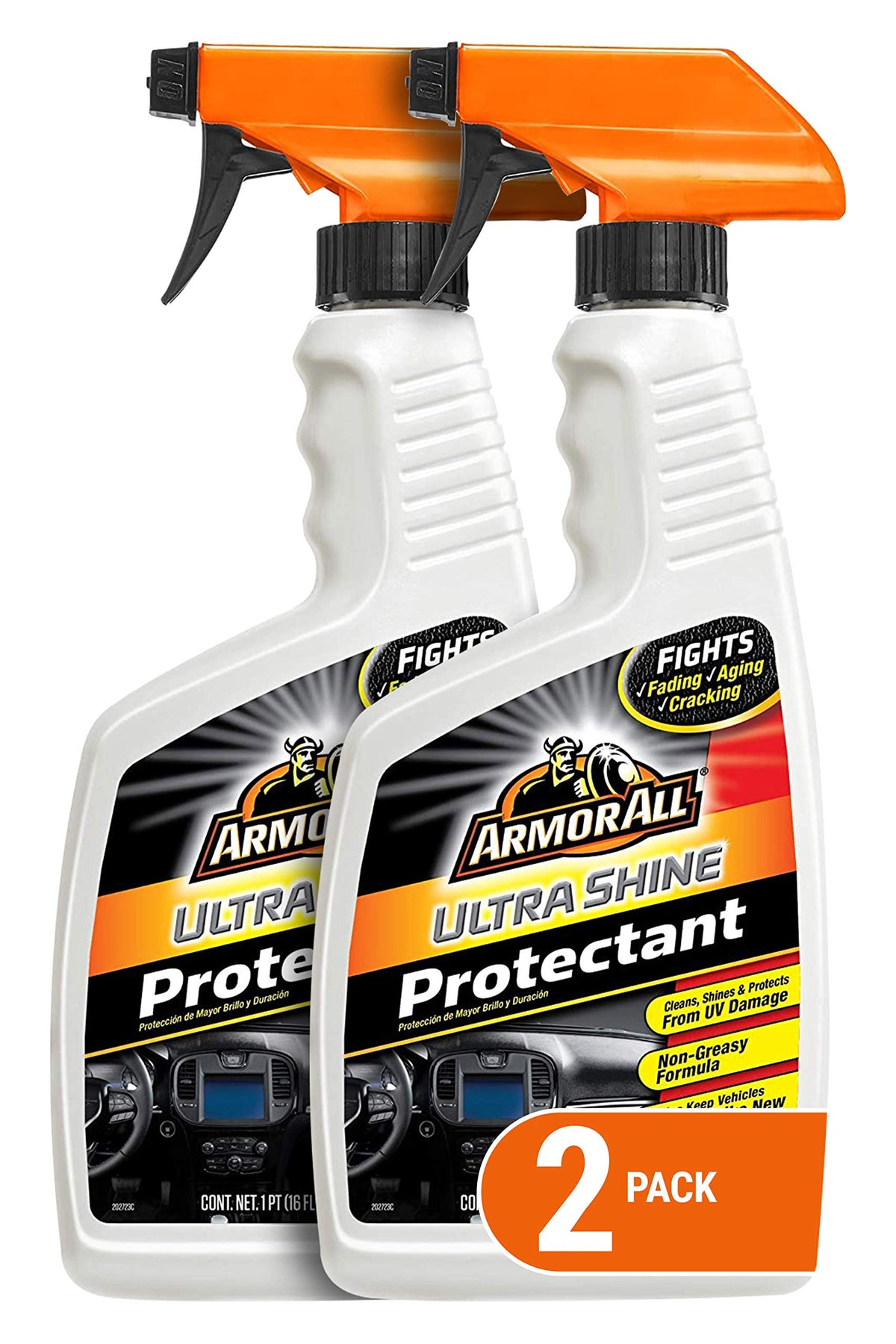 Armor All Ultra Shine front bottle showing label and spray for easy application