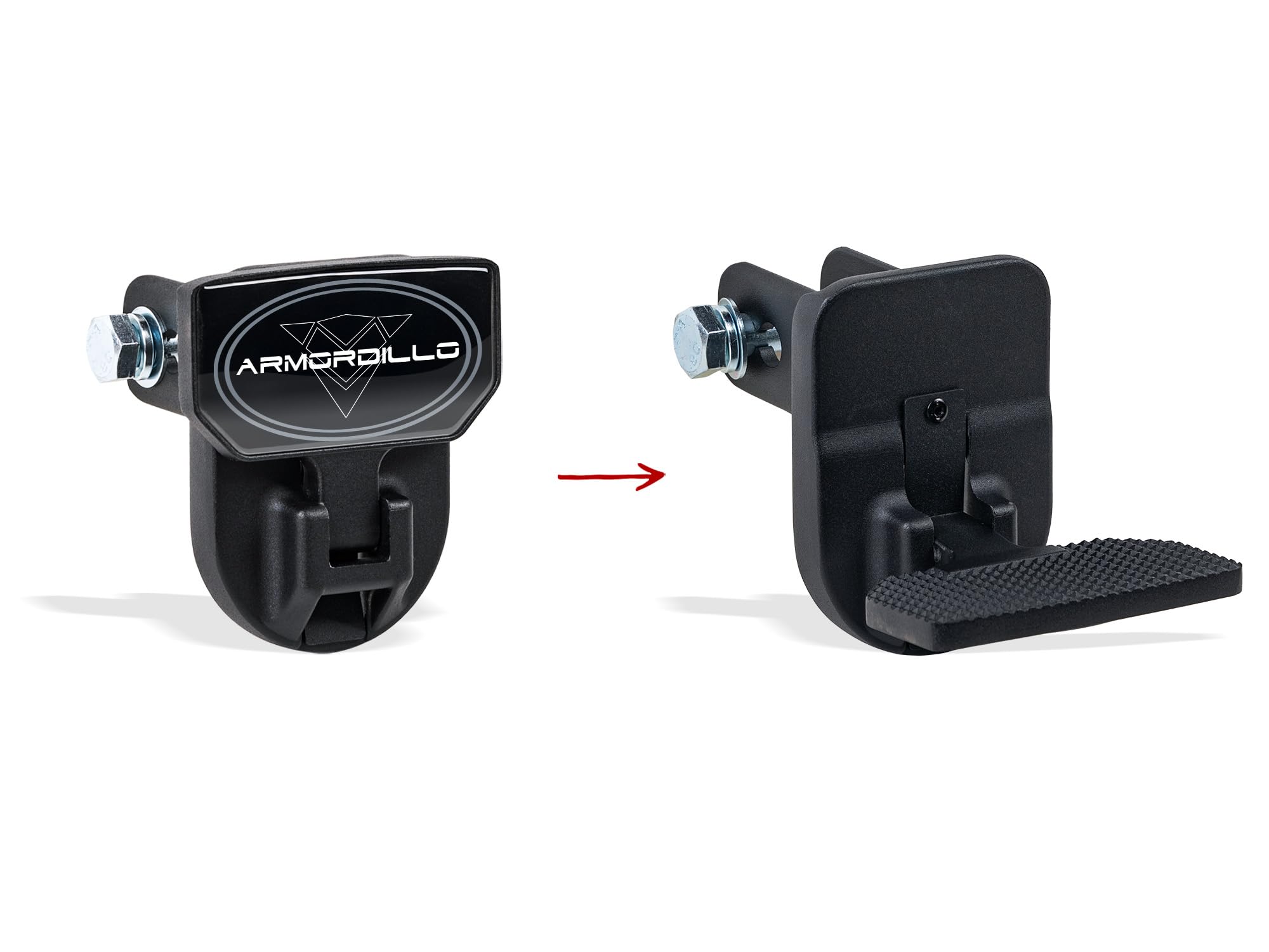 Armordillo folded side view compactly stored to protect when not in use