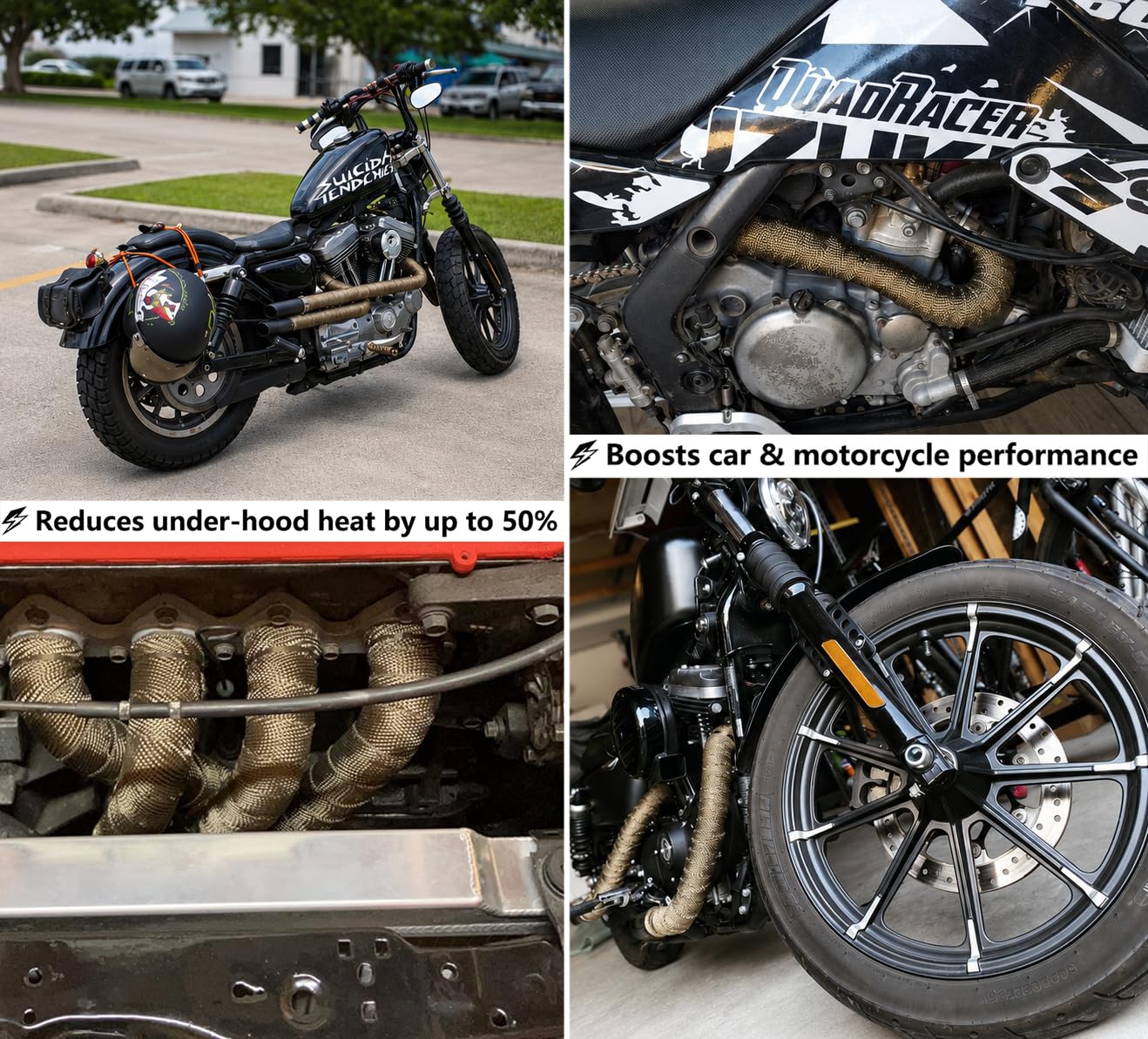 ARTR installed on a tight exhaust bend highlighting conformability and secure fit for optimal shielding