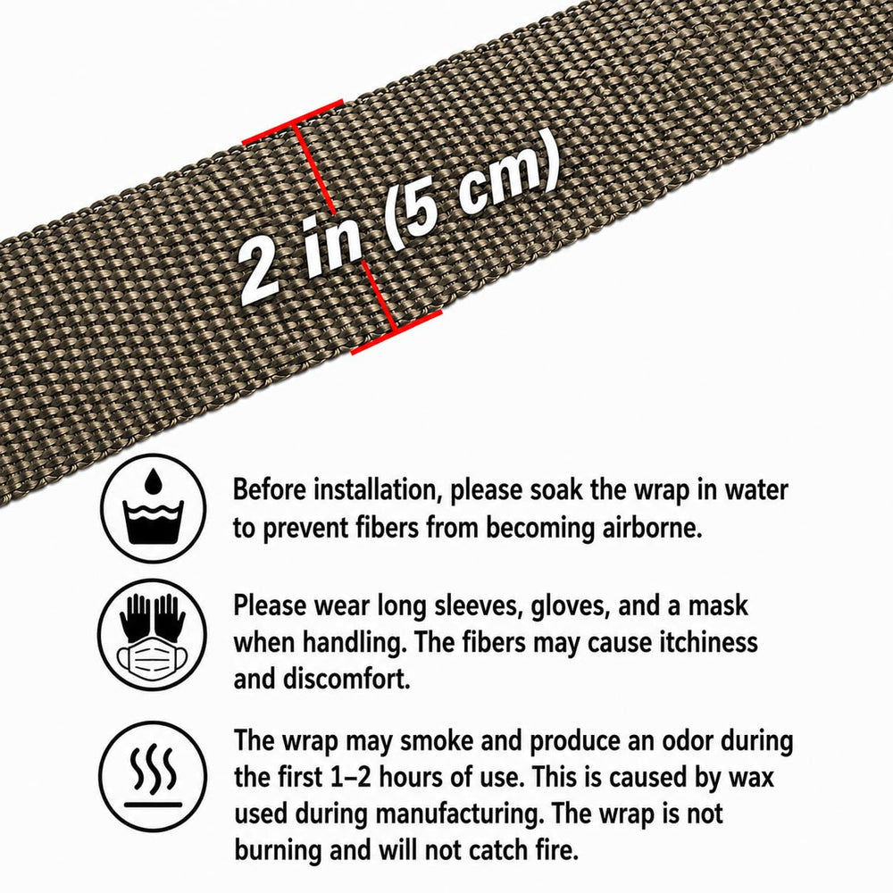 ARTR wrap applied to an exhaust header illustrating reduced under-hood heat and protective coverage