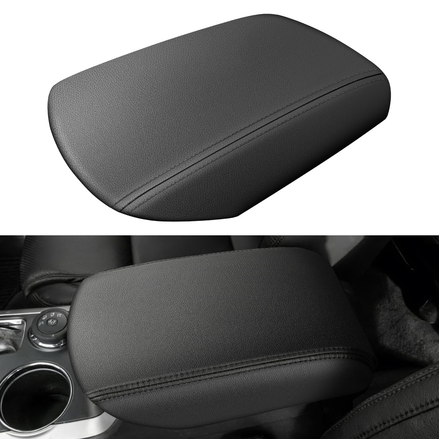 Asgohme front view of center console cover showing snug fit and clean look