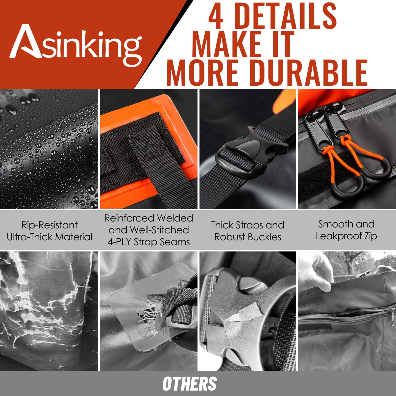 Asinking folded into included storage bag for compact, tidy storage