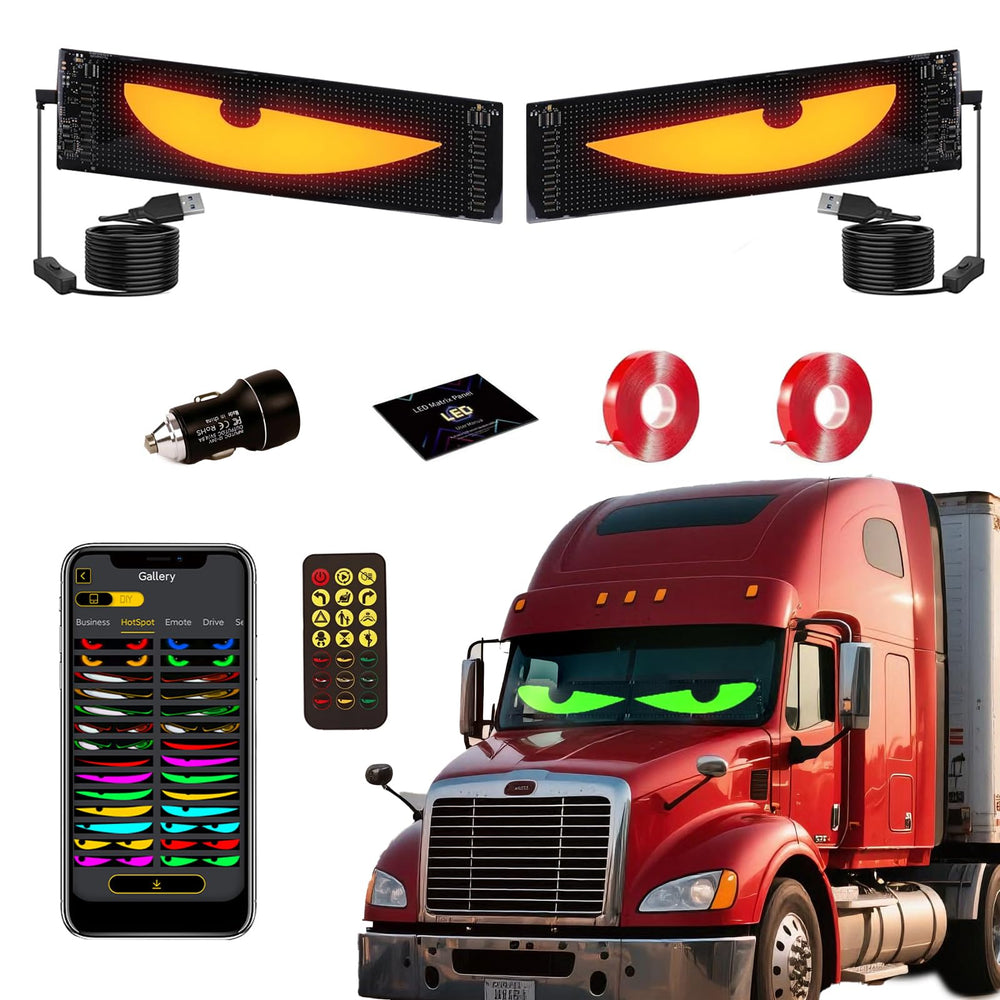 Asmila front packaging showing dual windshield eyes, highlights easy installation