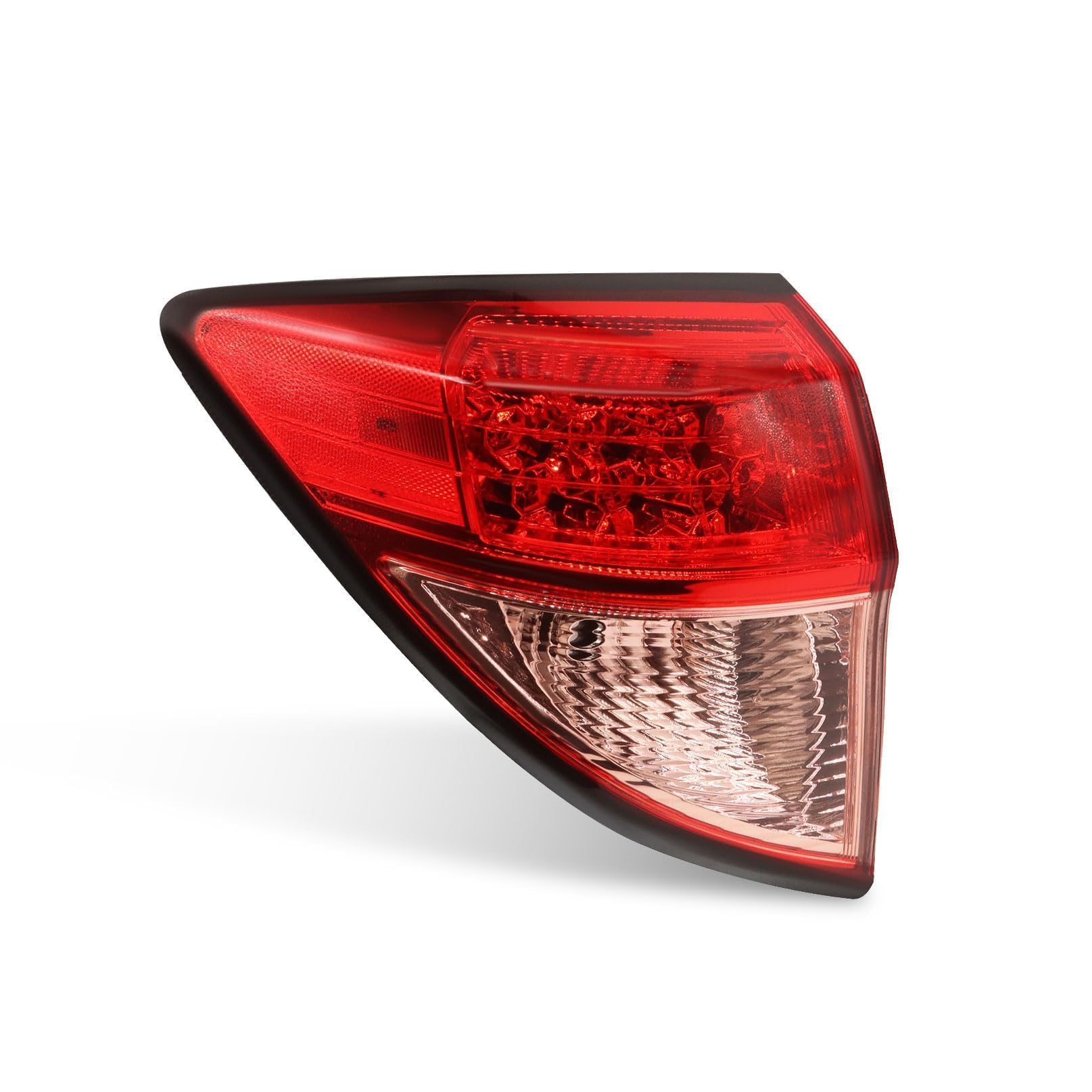 Aspaton left outer tail light front view showing red lens and clean finish