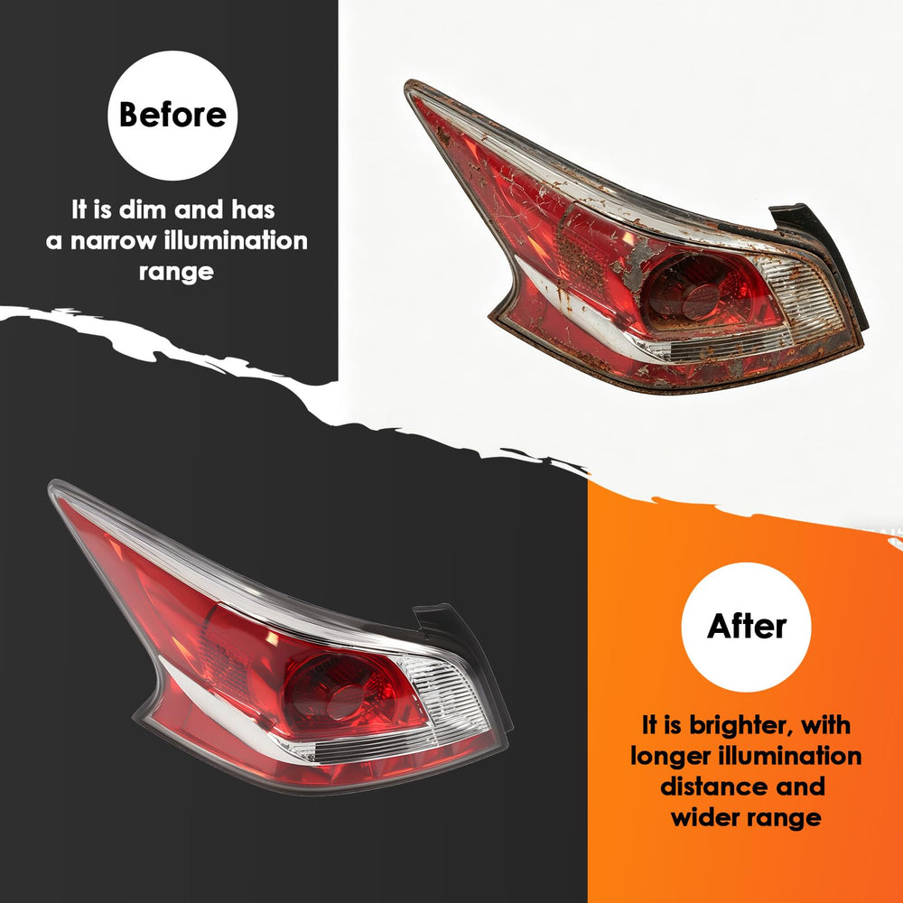 Aspaton tail light illuminated at night demonstrating improved visibility for safety