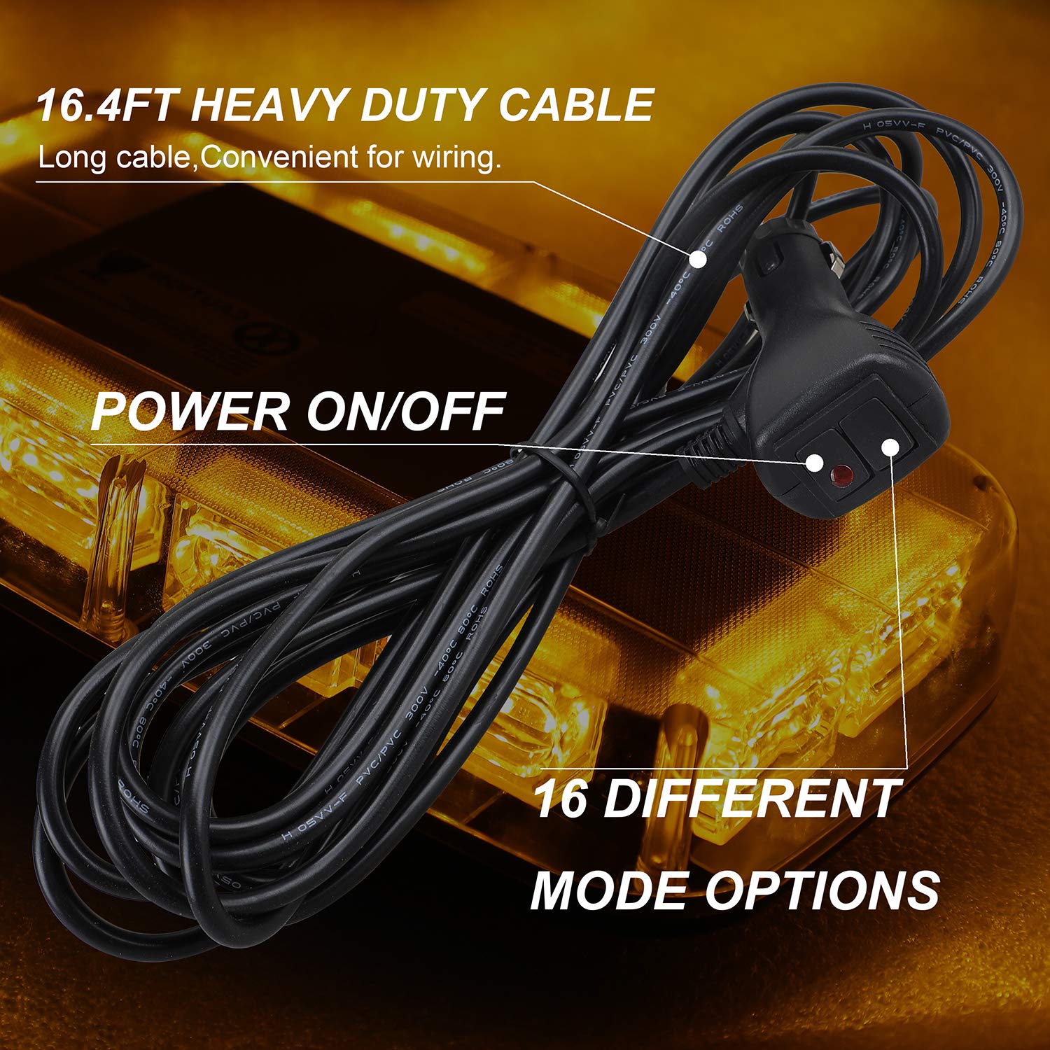 ASPL long 16.4 ft cable and 12–24V plug for easy plug-and-play use