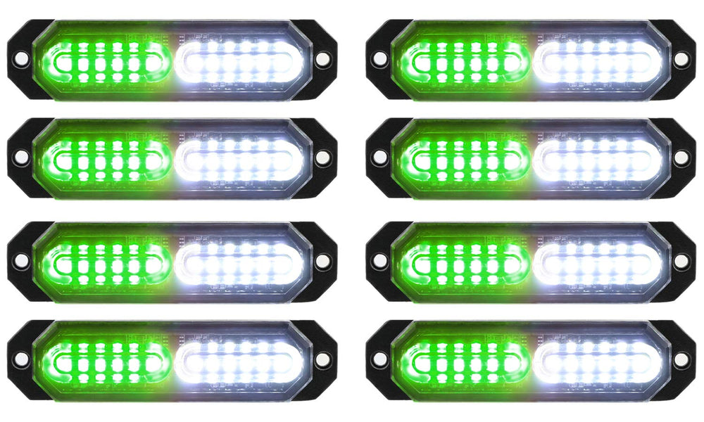 ASPL front view of 8-piece slim strobe set showing compact design and bright output
