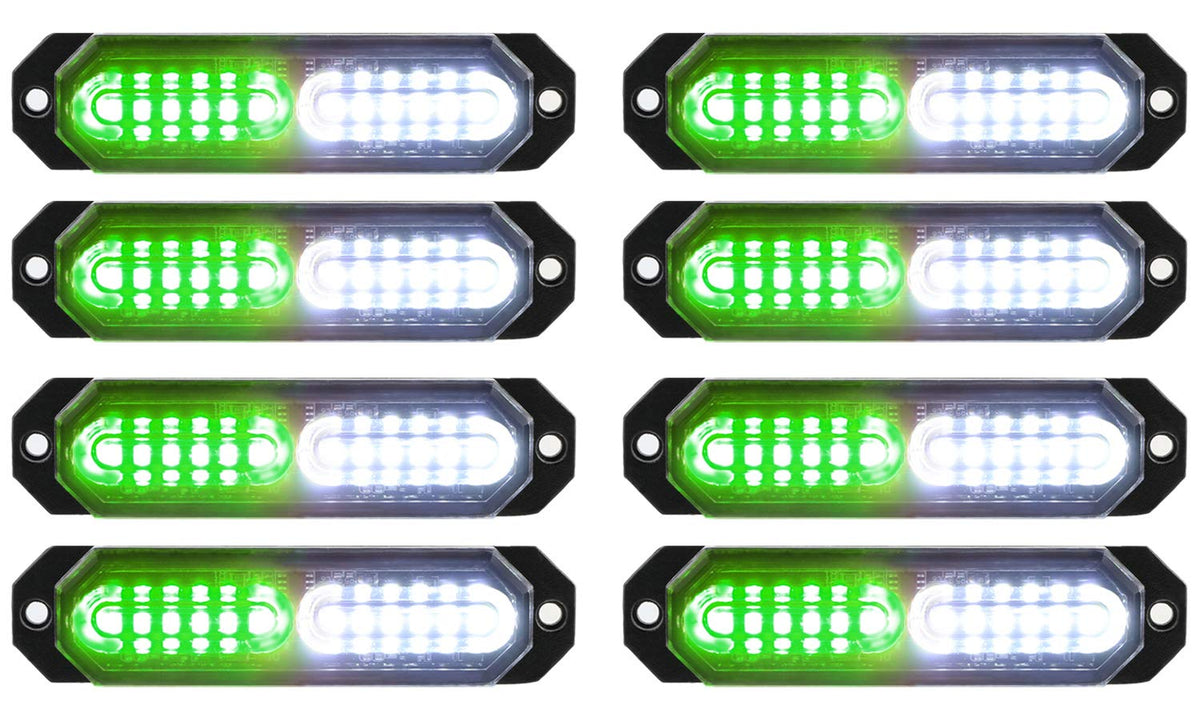 ASPL front view of 8-piece slim strobe set showing compact design and bright output