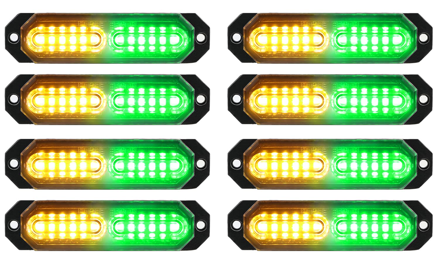 ASPL front view slim strobe pack showing bright LEDs and compact profile benefit visibility