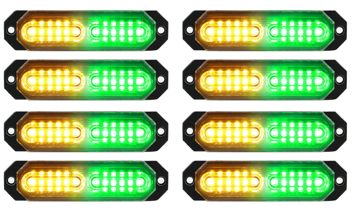 ASPL front view slim strobe pack showing bright LEDs and compact profile benefit visibility