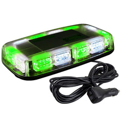 ASPL front view strobe bar showing green and white LEDs for superior roadside visibility