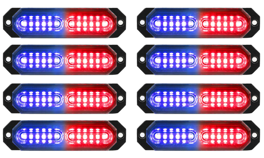 ASPL front view of 8-piece strobe kit showing slim pods and high visibility