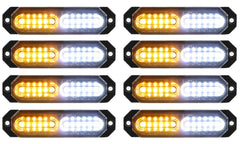 ASPL front view of eight ultra-slim strobes showing compact kit and bright warning capability