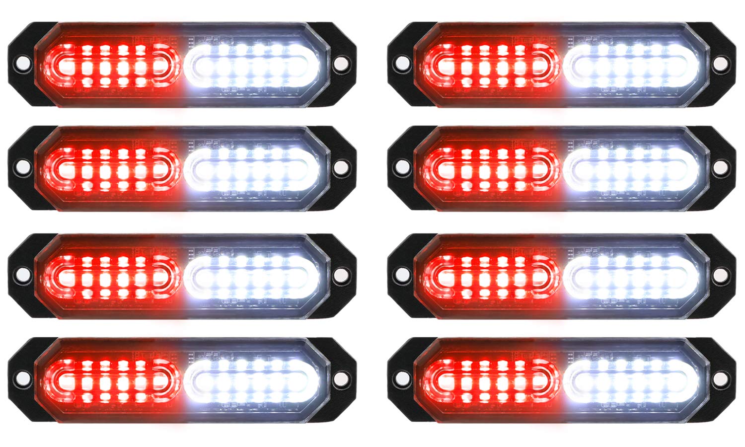 ASPL front view of 8pcs strobe light kit showing compact design and bright output