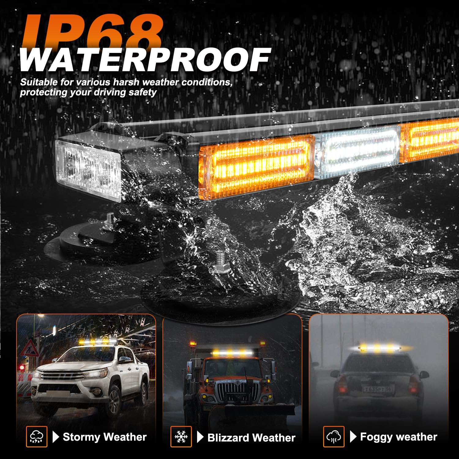 ASPL light bar installed on service truck demonstrating high daytime visibility