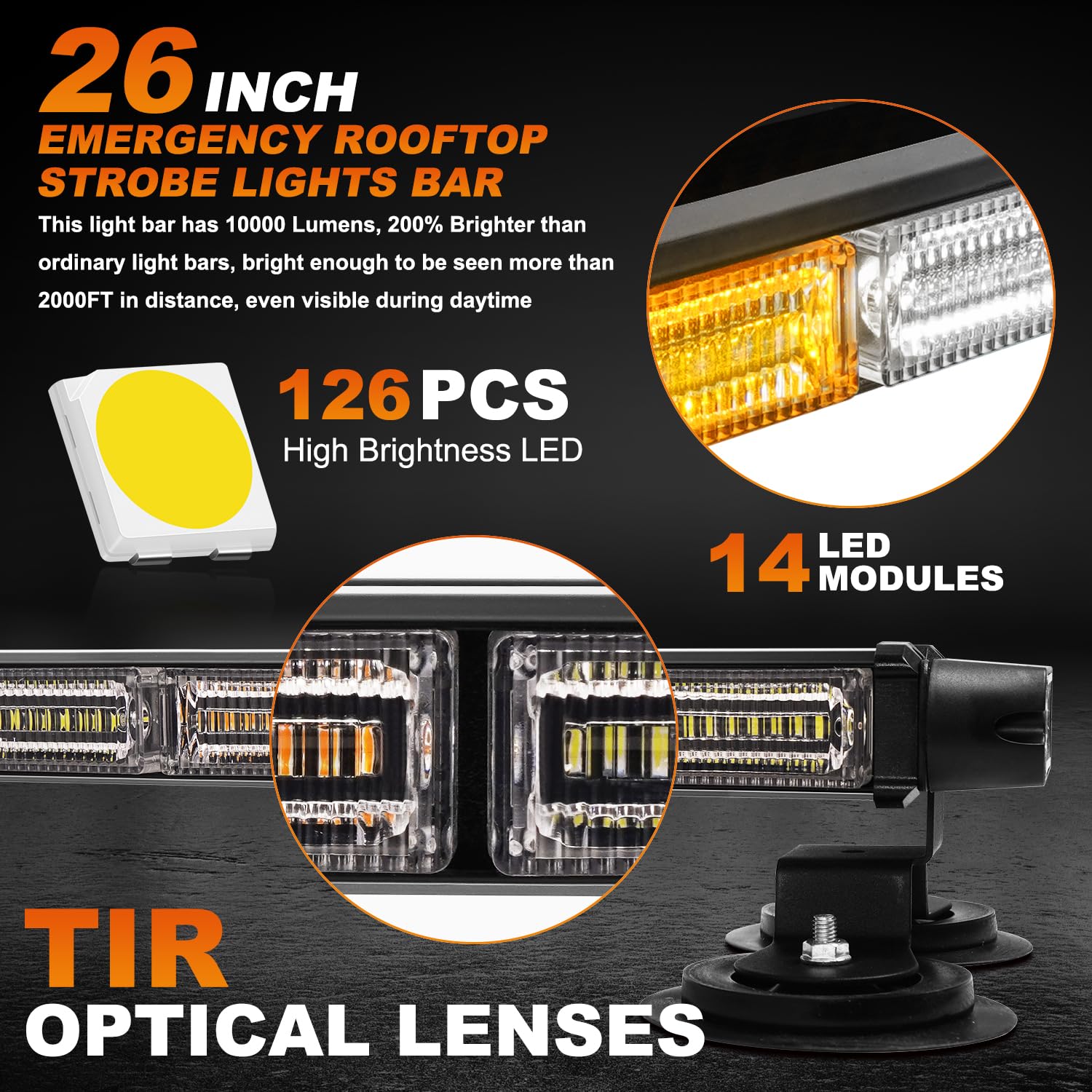 ASPL close-up of LED module and TIR lens highlighting even light spread