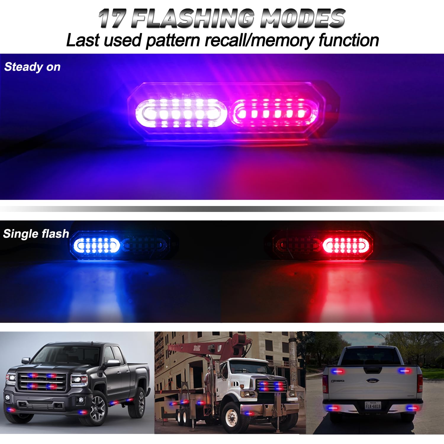 ASPL strobe lights in nighttime roadside scene providing clear warning visibility
