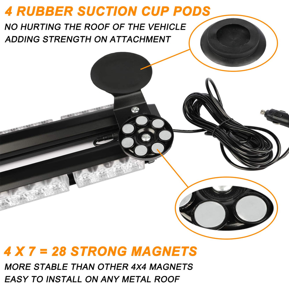 ASPL strobe bar mounted on vehicle at night demonstrating clear warning