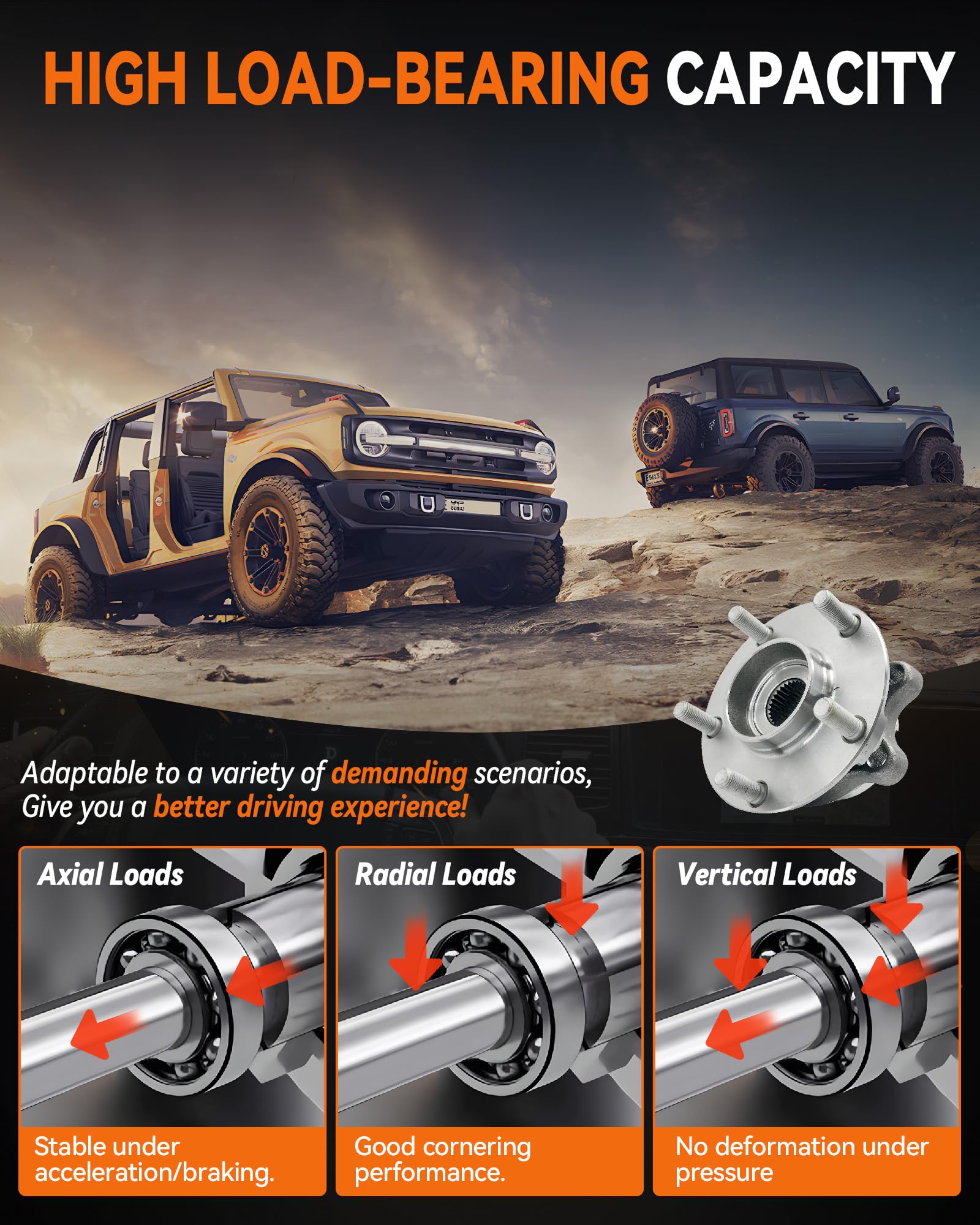 Aspligo flange and five-stud bolt pattern for direct-fit installation