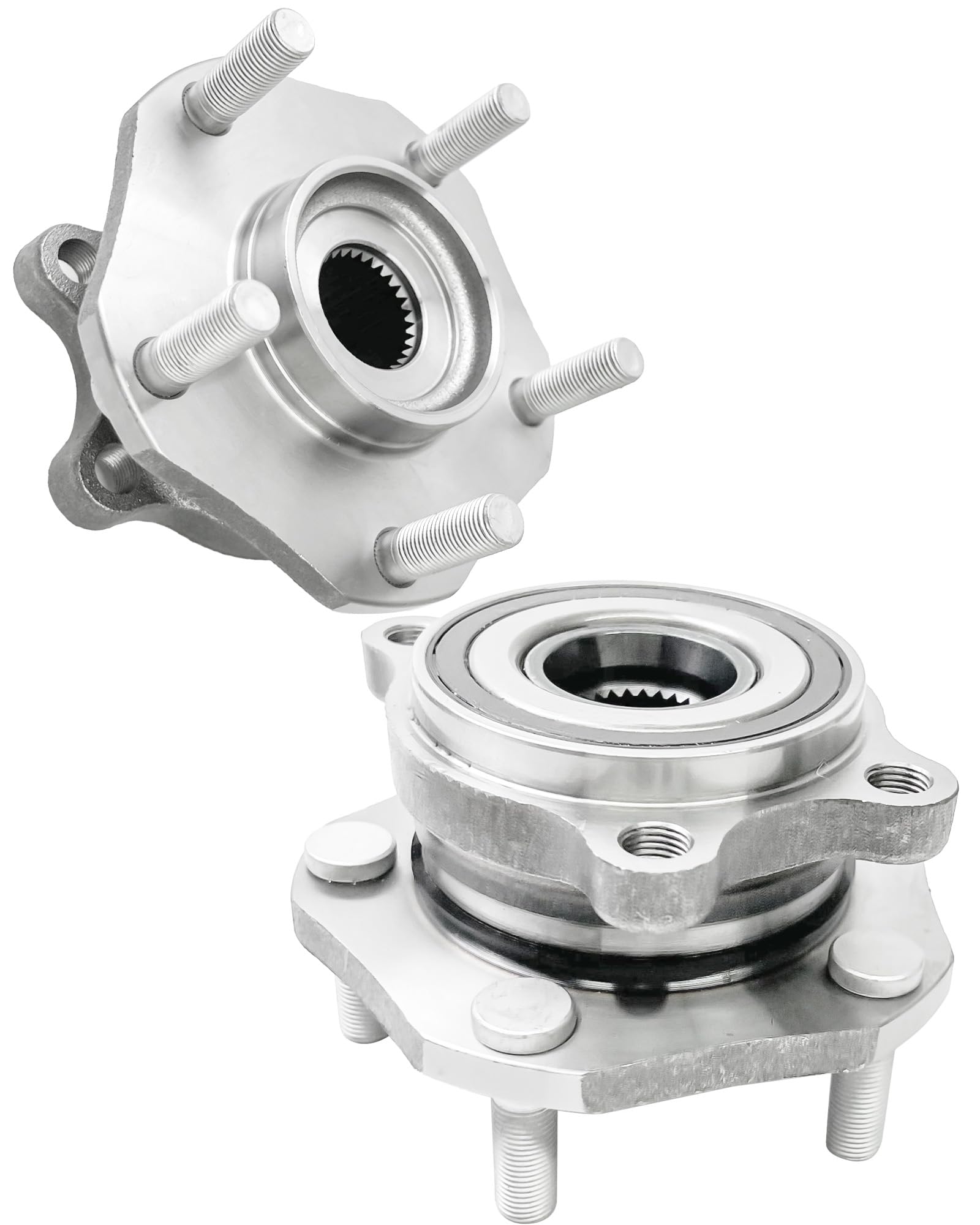 Aspligo front hub assembly front view showing fit and alignment benefit