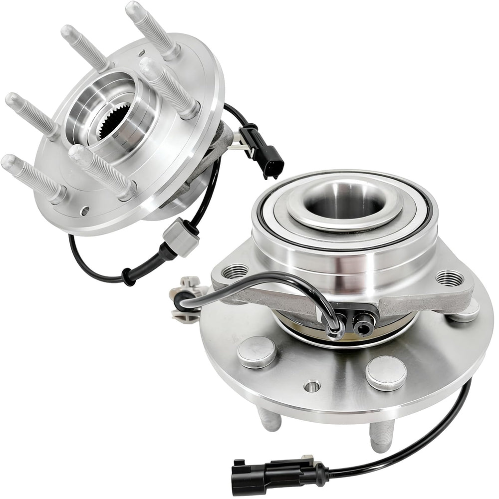 Aspligo front hub assembly front view showing six-lug pattern and fit benefits